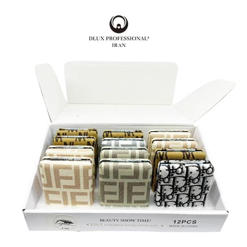 آینه جیبی مربع طرح فندی و دیور