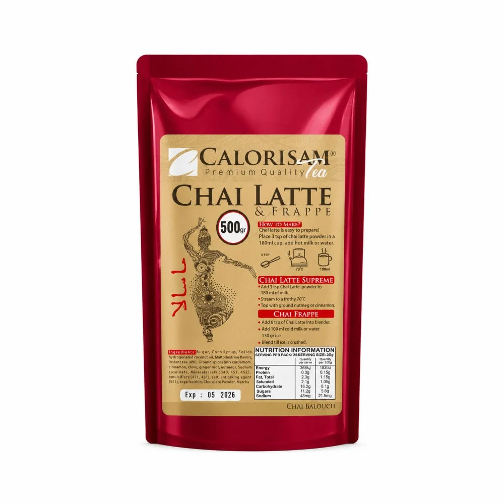 پودر چای لاته ماسالا کالوریسام باشکر 500 گرمی