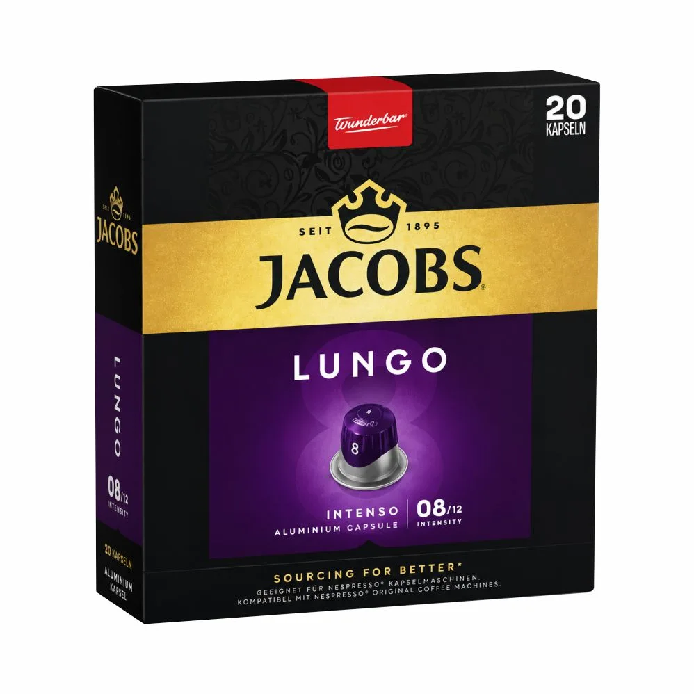 کپسول قهوه جاکوبز مدل 8 Intenso Lungo اینتنسو لانگو 20عددی