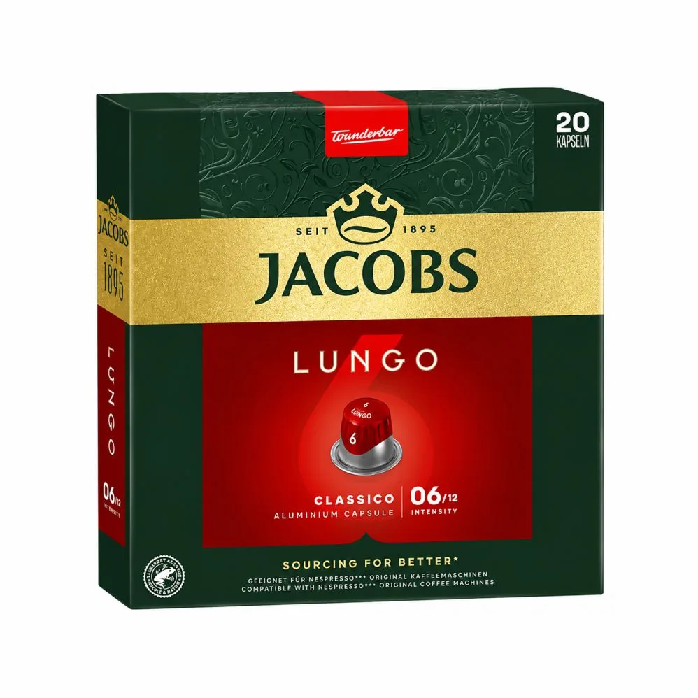 کپسول قهوه جاگوبز مدل Lungo classico لانگو کلاسیکو 20 عددی